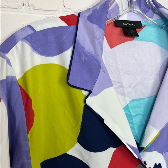 NATORI Floral Printed Charmeuse Notch PJ Set - Picture 4 of 15